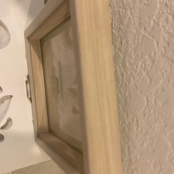 Vintage Signed Textured Fabric Botanical Wall Art with Natural Wood Frame 7”x 7” - Picture 10 of 10